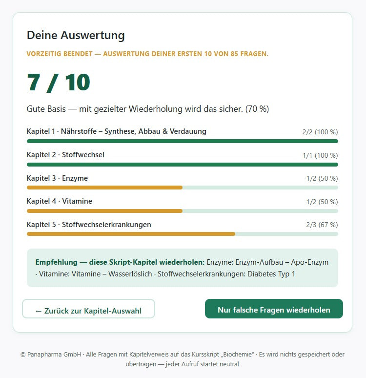 Neu auf unserer Lernplattform: Interaktive Selbsttests zur Prüfungsvorbereitung